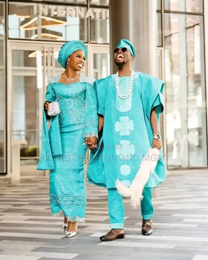 Aso Oke Iro Buba Styled Gown Royal Three-Piece Agbada Set