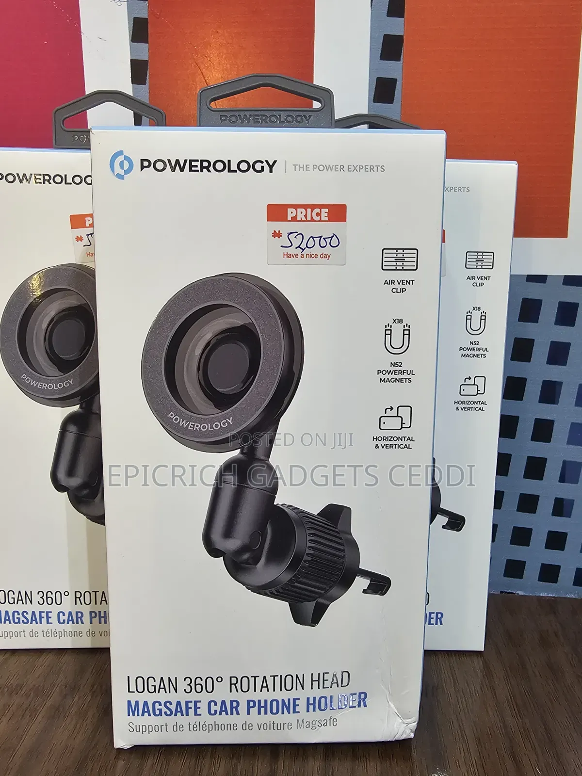 Powerology Magsafe Car Phone Mount and Holder for Ac/Air Vent