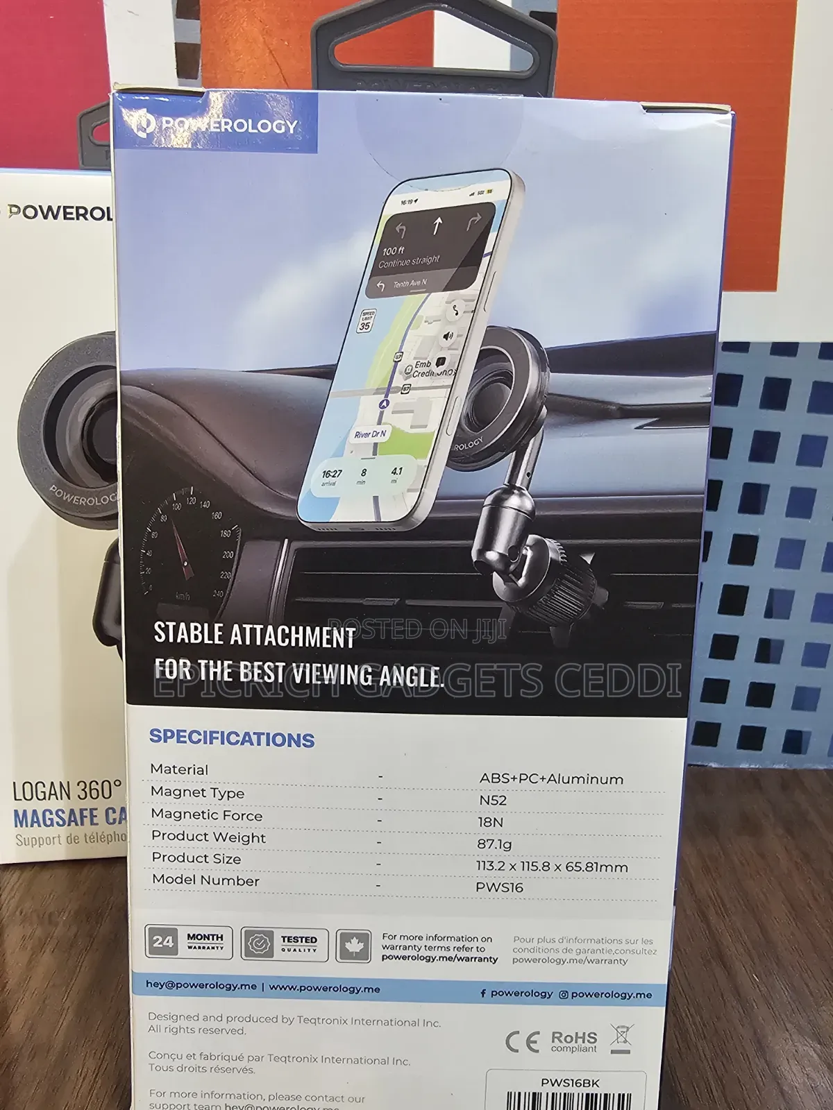 Powerology Magsafe Car Phone Mount and Holder for Ac/Air Vent