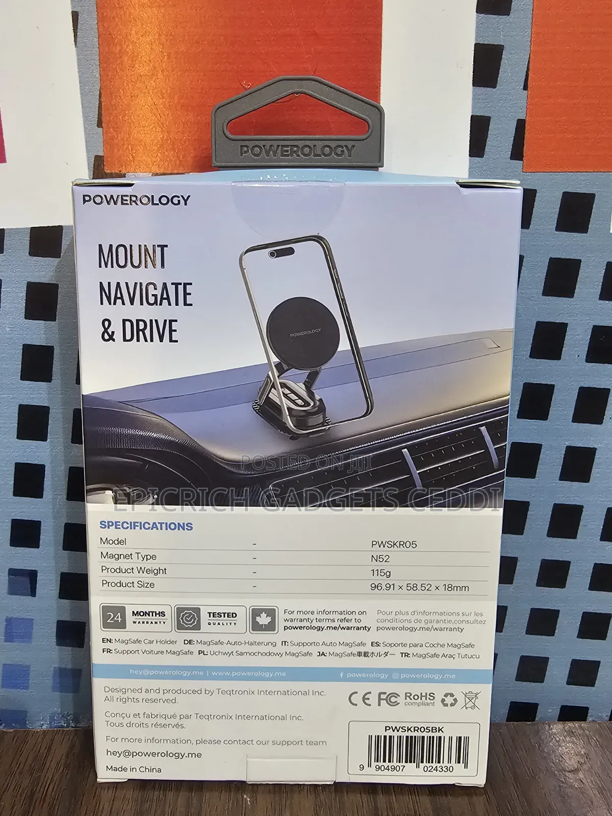 Powerology Magsafe Car Phone Mount and Holder for Dashboard