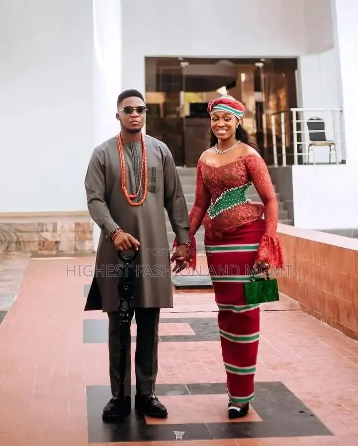 Maroon Green Traditional Wedding Couple Set