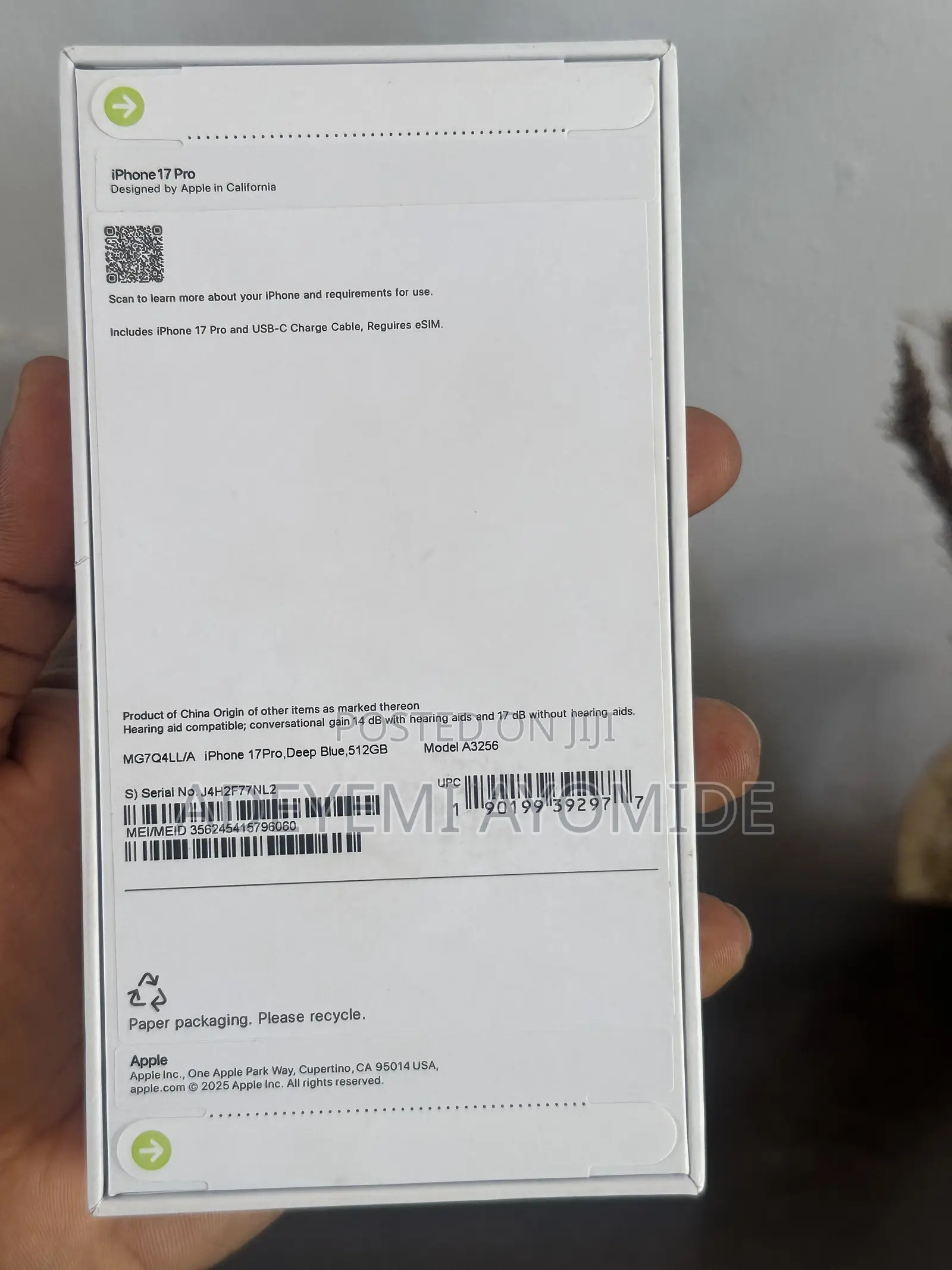 New Apple iPhone 17 Pro 512 GB Blue