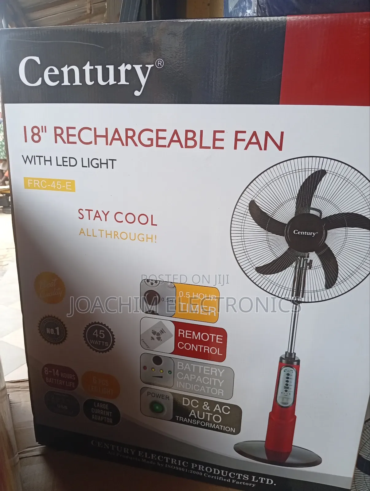 Century 18 Inches Rechargeable Fan