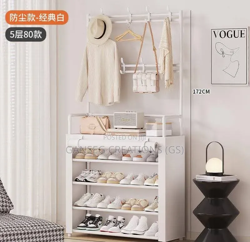 5 Layers 80cm New Model Multifunctional Dustproof Shoe Hat Rack