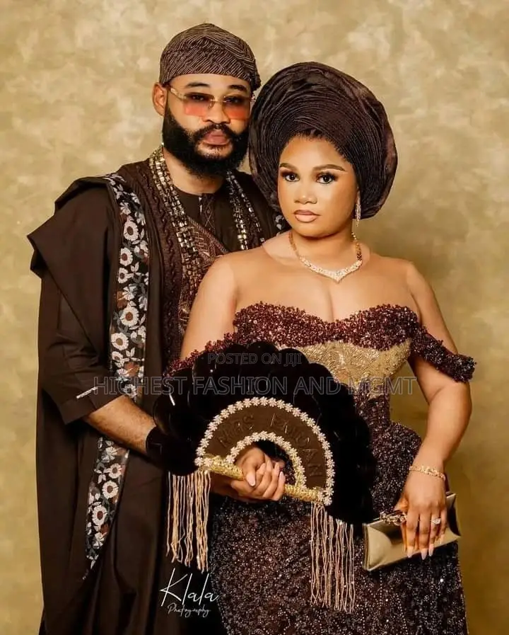 Rich Earth-Toned Cultural Wedding Couple Set