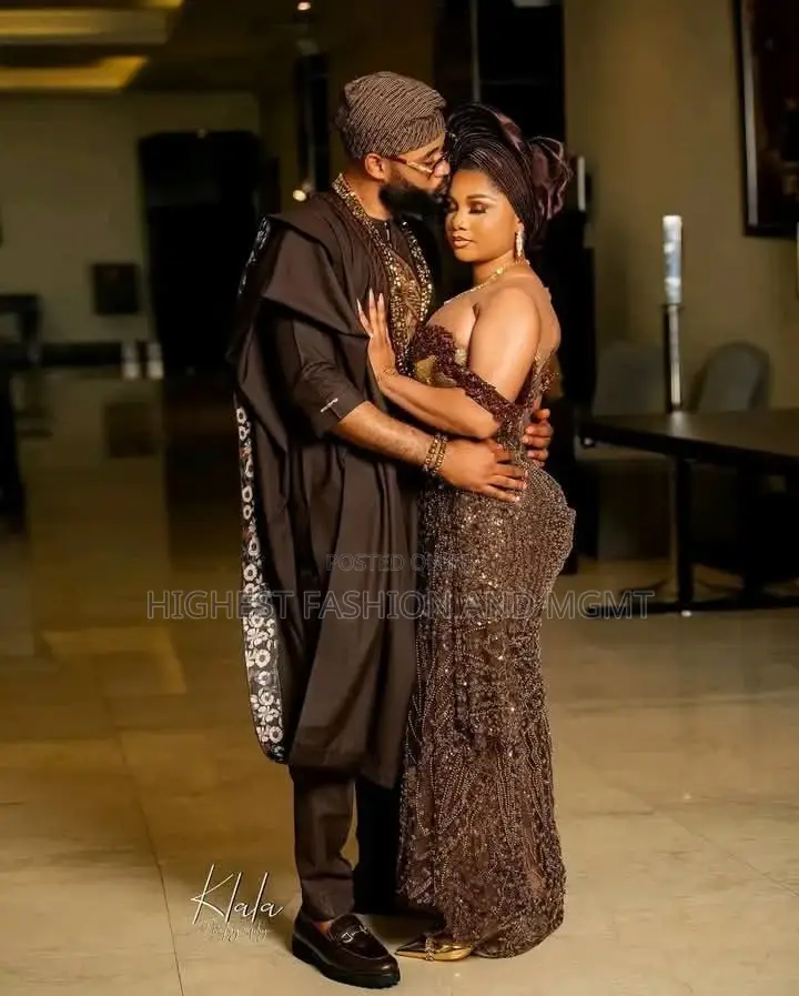 Rich Earth-Toned Cultural Wedding Couple Set