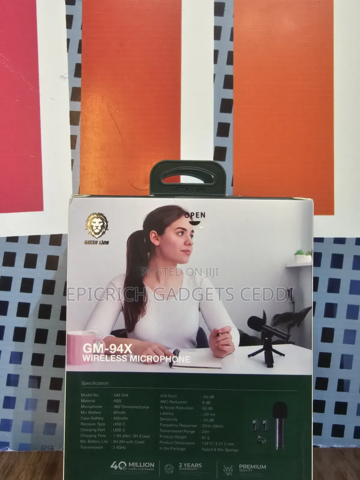 Green Lion Wireless Mic With Desktop Mic Mode and Tripod Stand