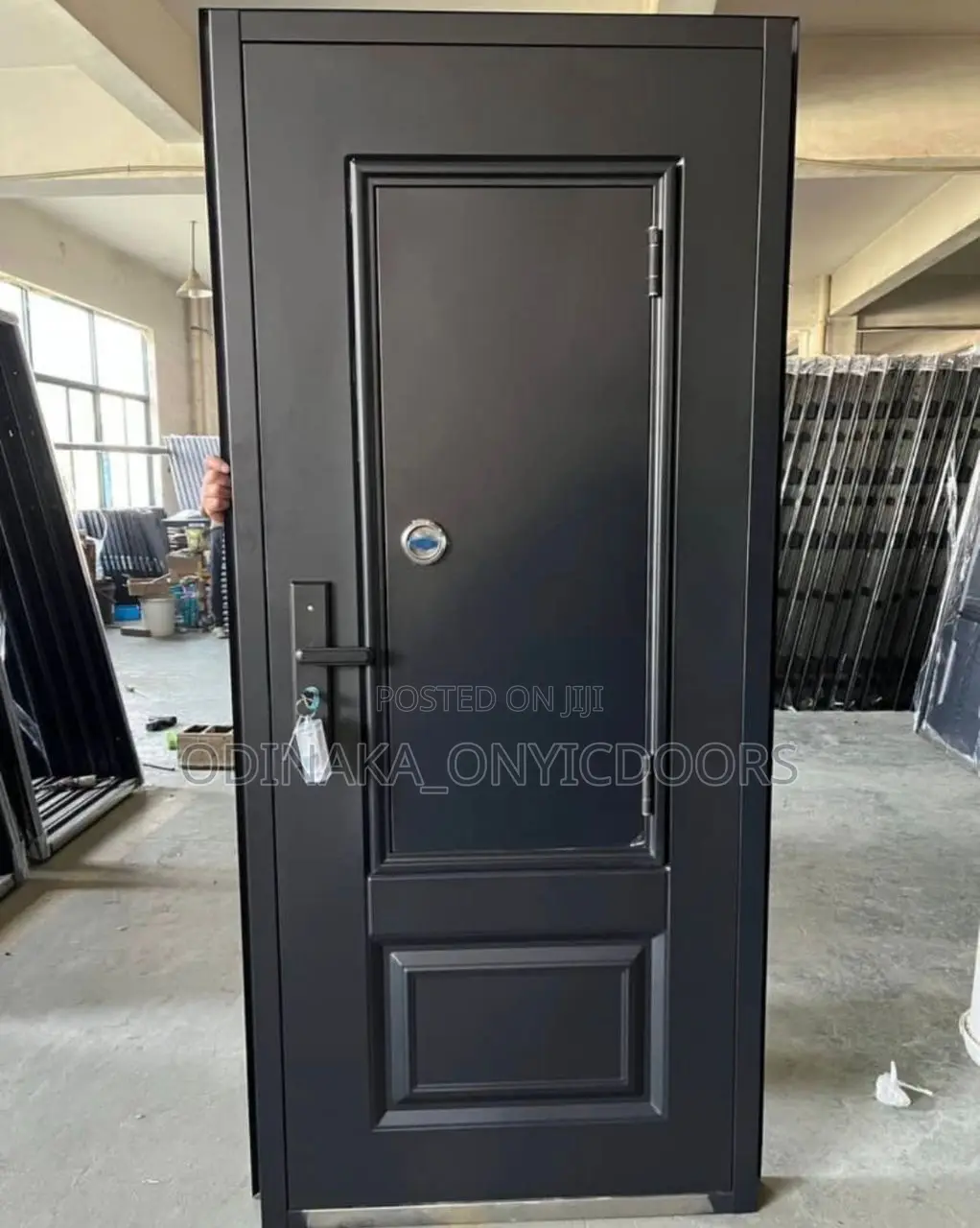 7ft by 3ft Kitchen Net Steel Door (Black)(7 Inches Frame)