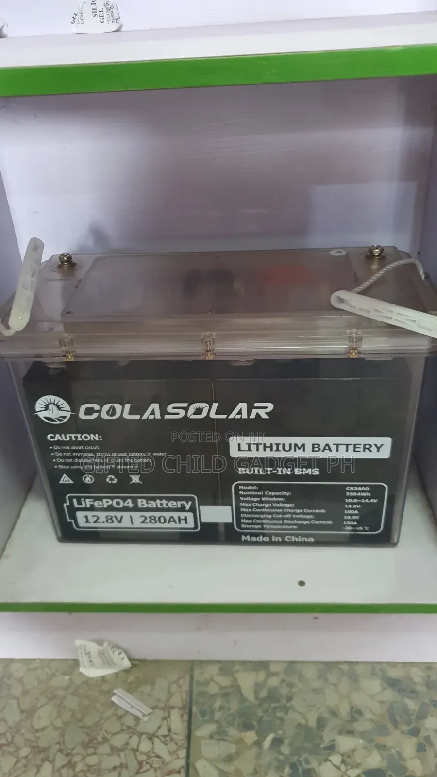 Cola Solar 3.6kwh 12v Lithium Battery Lifepo4 Colasolar 280Ah 3600wh