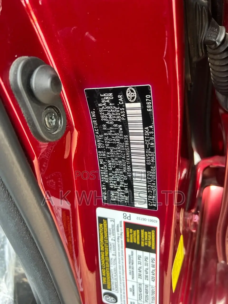 Toyota Camry XSE 4dr Sedan (3.5L 6cyl 6A) 2017 Red