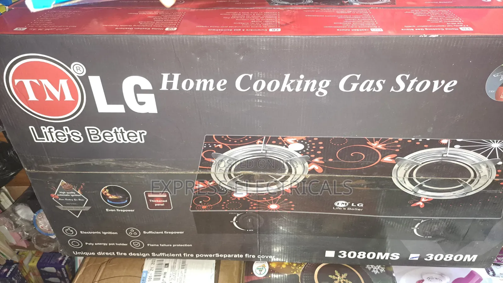 Brand New Tm Lg 2-Burner Glass Top Gas Stove With Auto Ignition