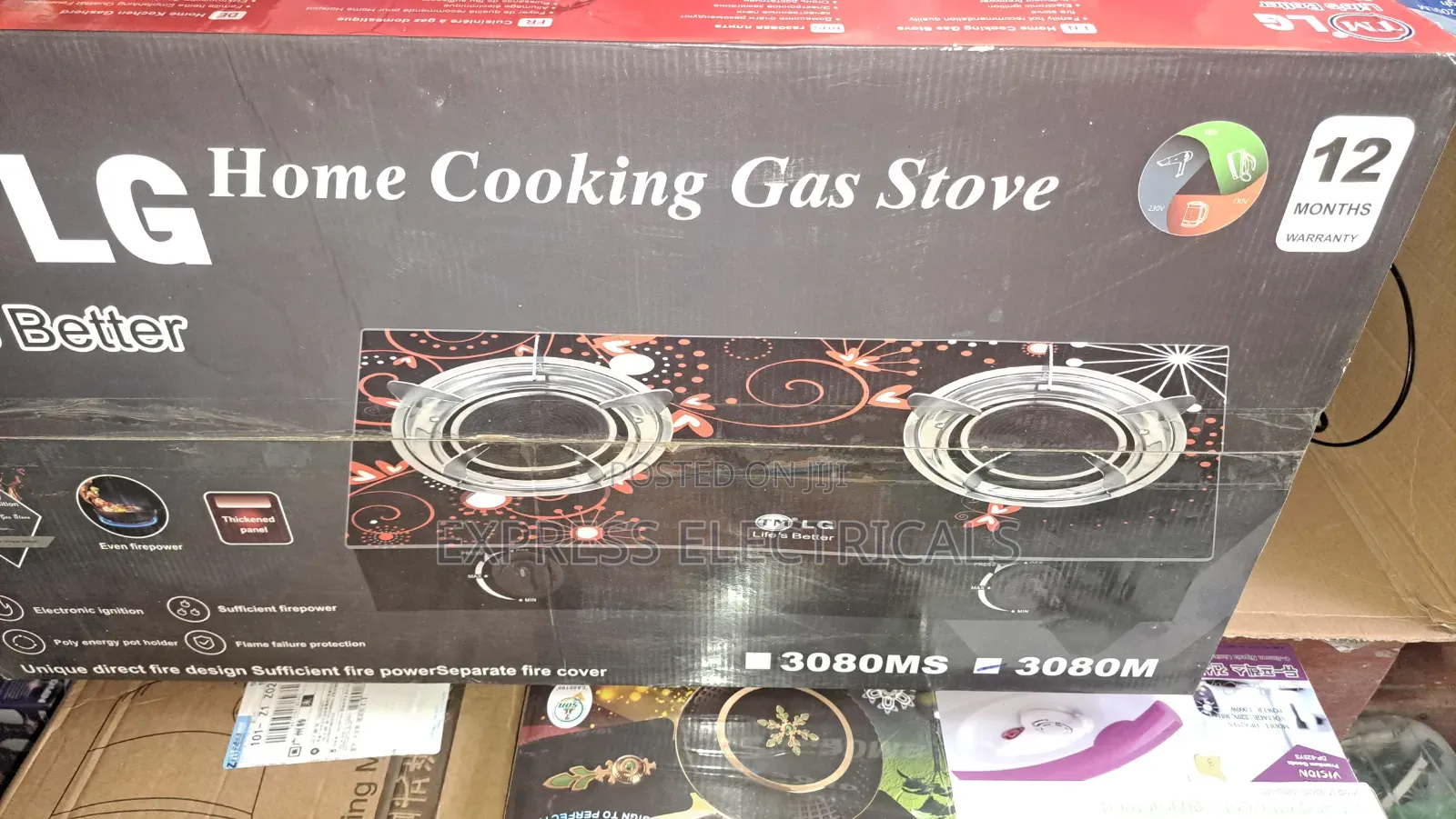 Brand New Tm Lg 2-Burner Glass Top Gas Stove With Auto Ignition