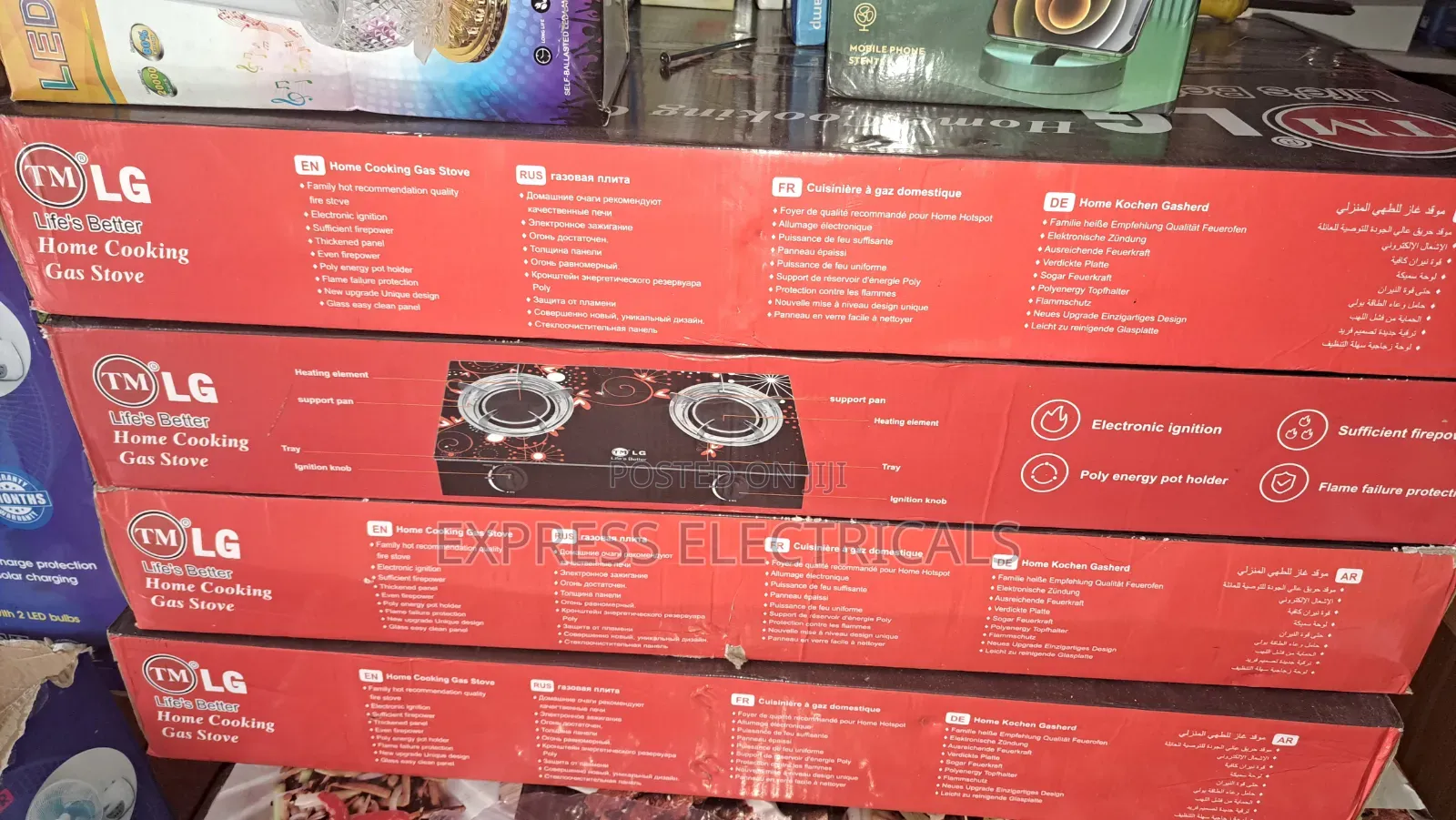 Brand New Tm Lg 2-Burner Glass Top Gas Stove With Auto Ignition