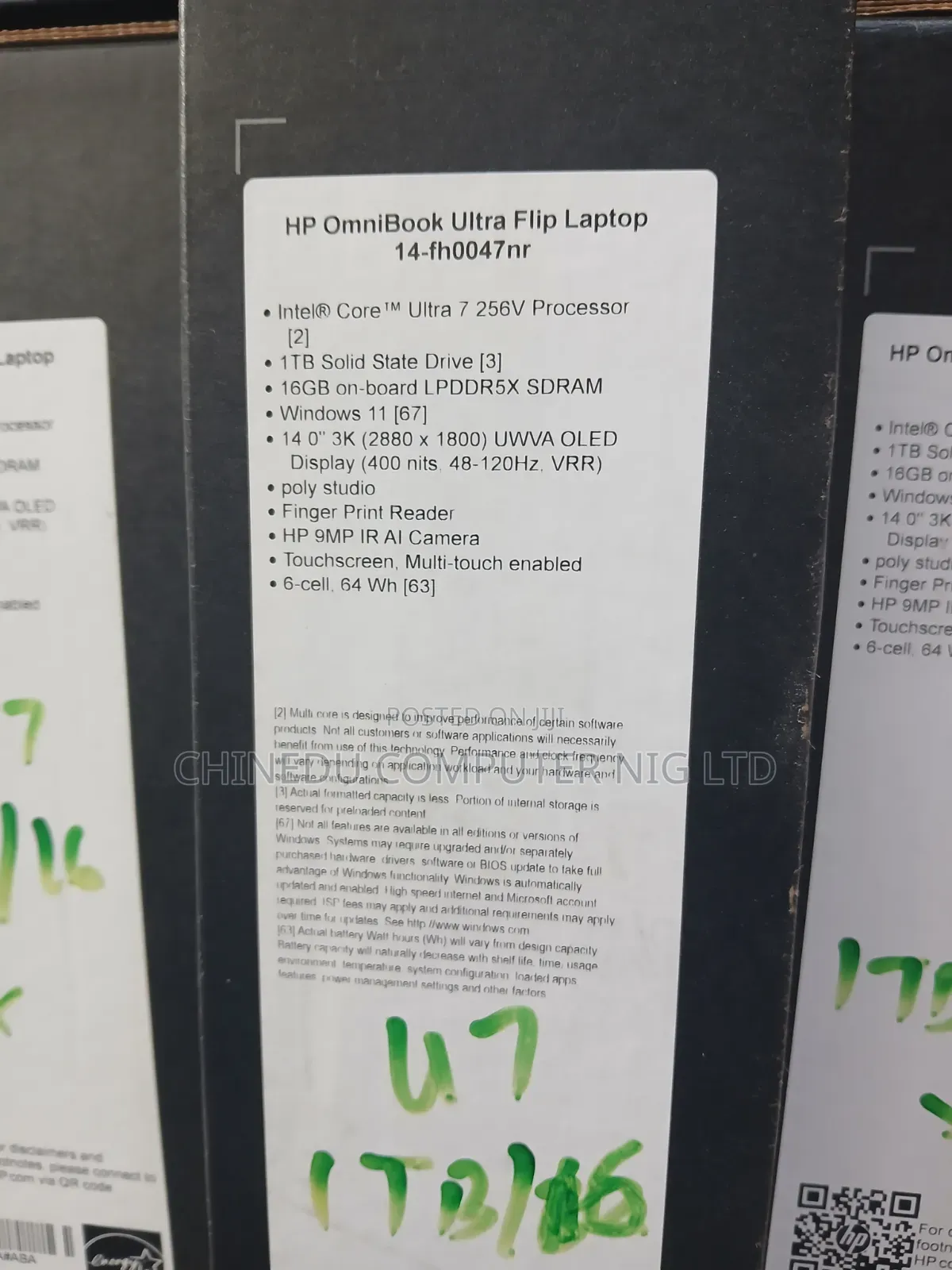 New Laptop HP OmniBook Ultra Flip 14" 16GB Intel Core Ultra 7 SSD 1T