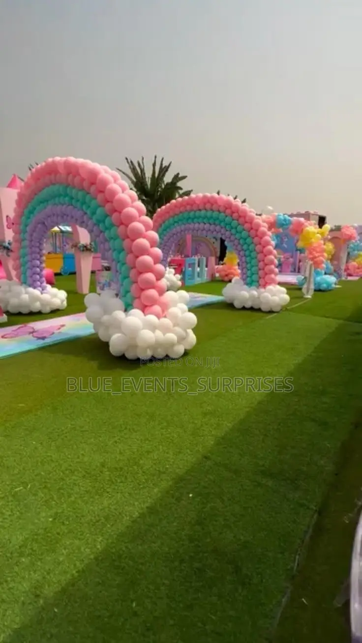 Rainbow Theme Kids Party Balloon Decoration