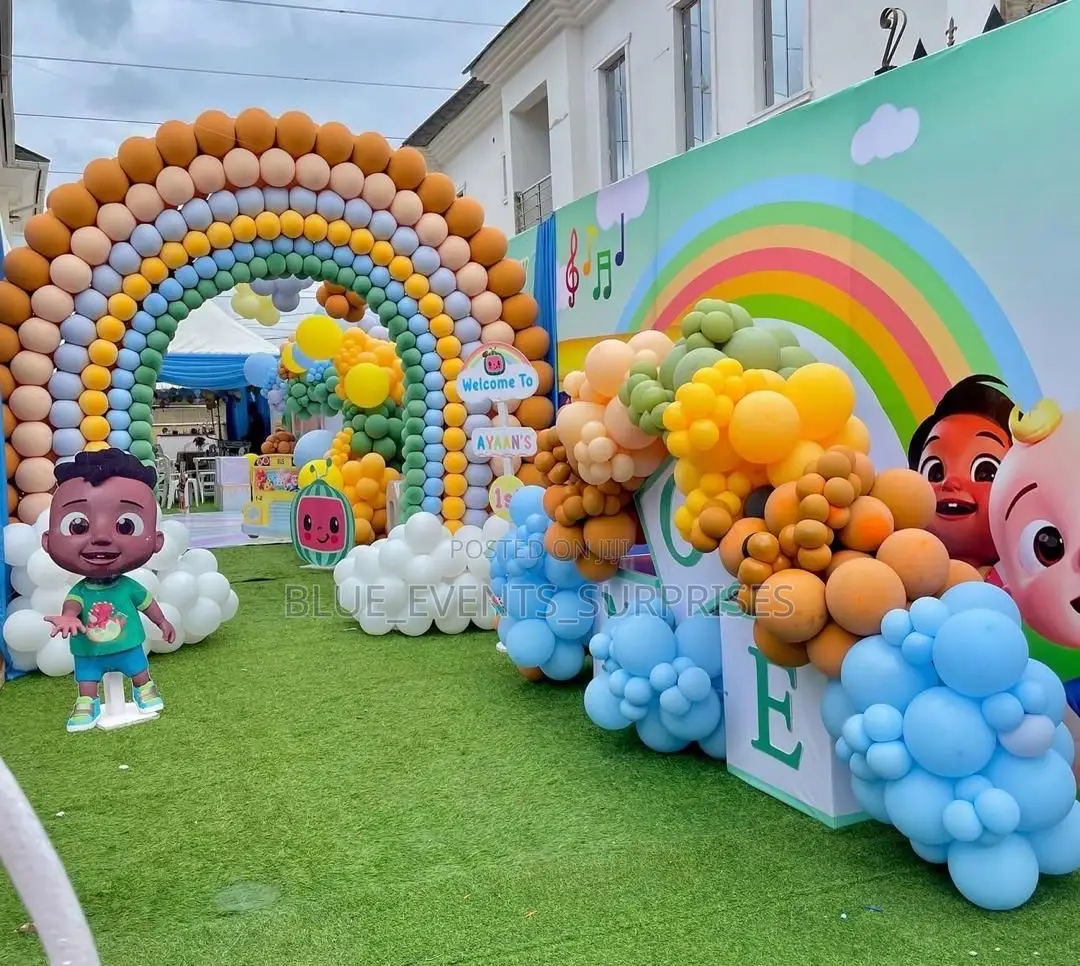 Rainbow Theme Kids Party Balloon Decoration