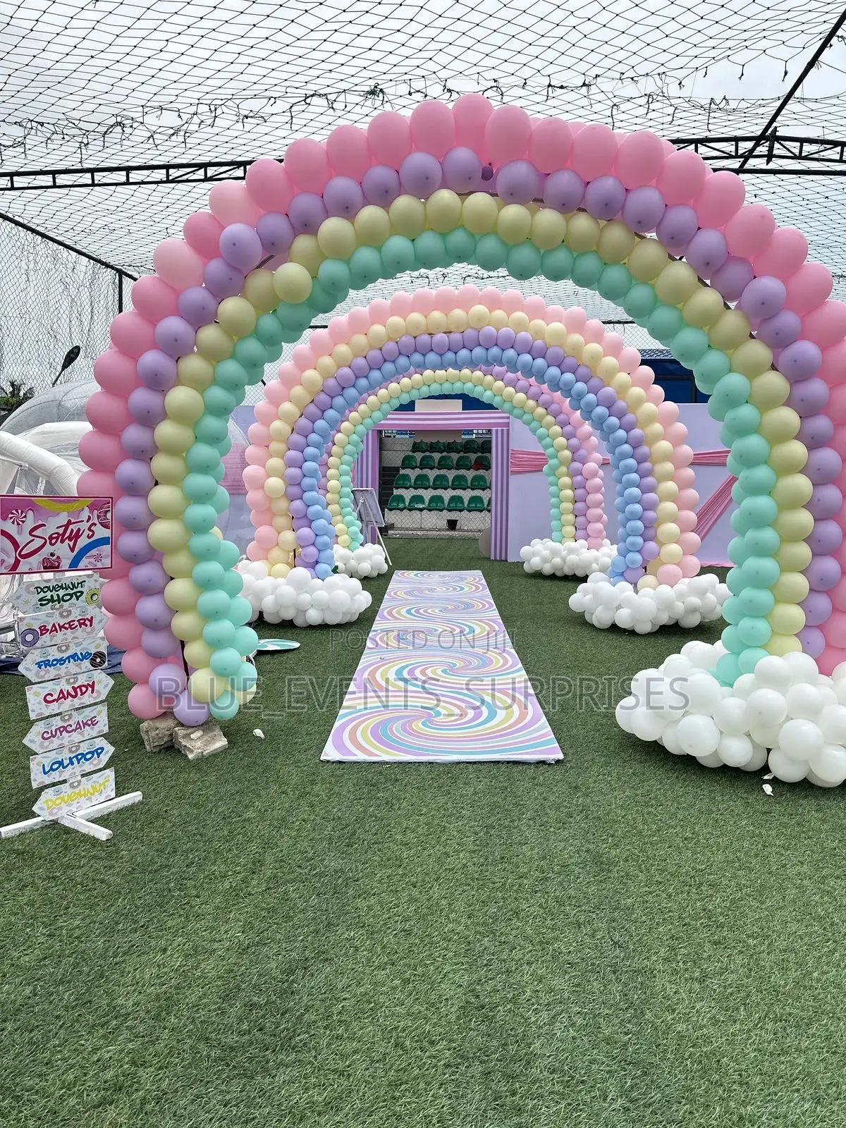 Rainbow Theme Kids Party Balloon Decoration