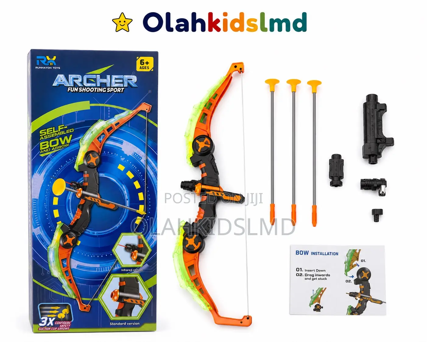Archer Fun Shooting Sport Bow Arrow Set – Self-assembled, Ages 6+