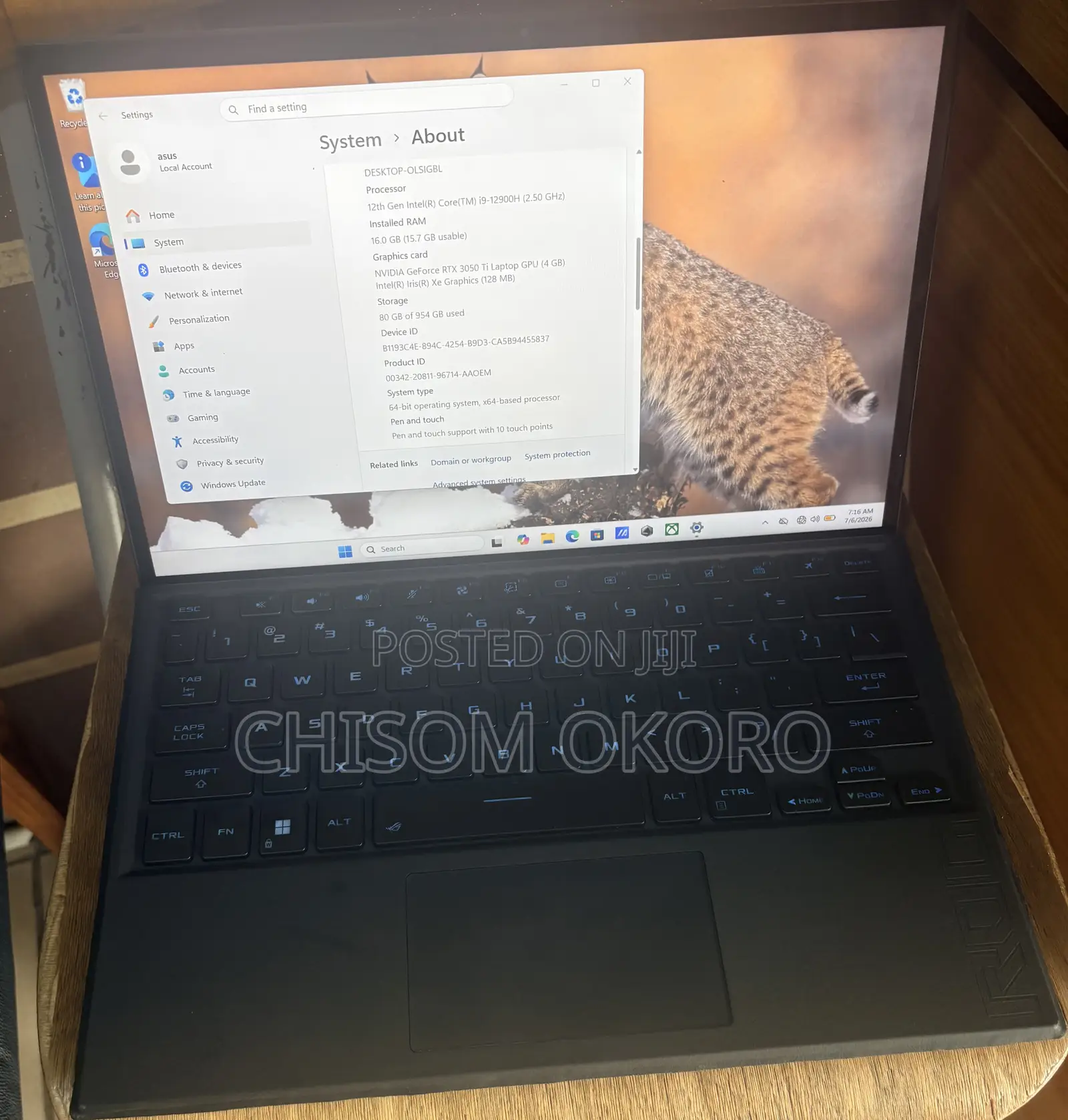 Laptop Asus ROG Flow Z13 GZ301 16GB Intel Core i9 SSD 1T