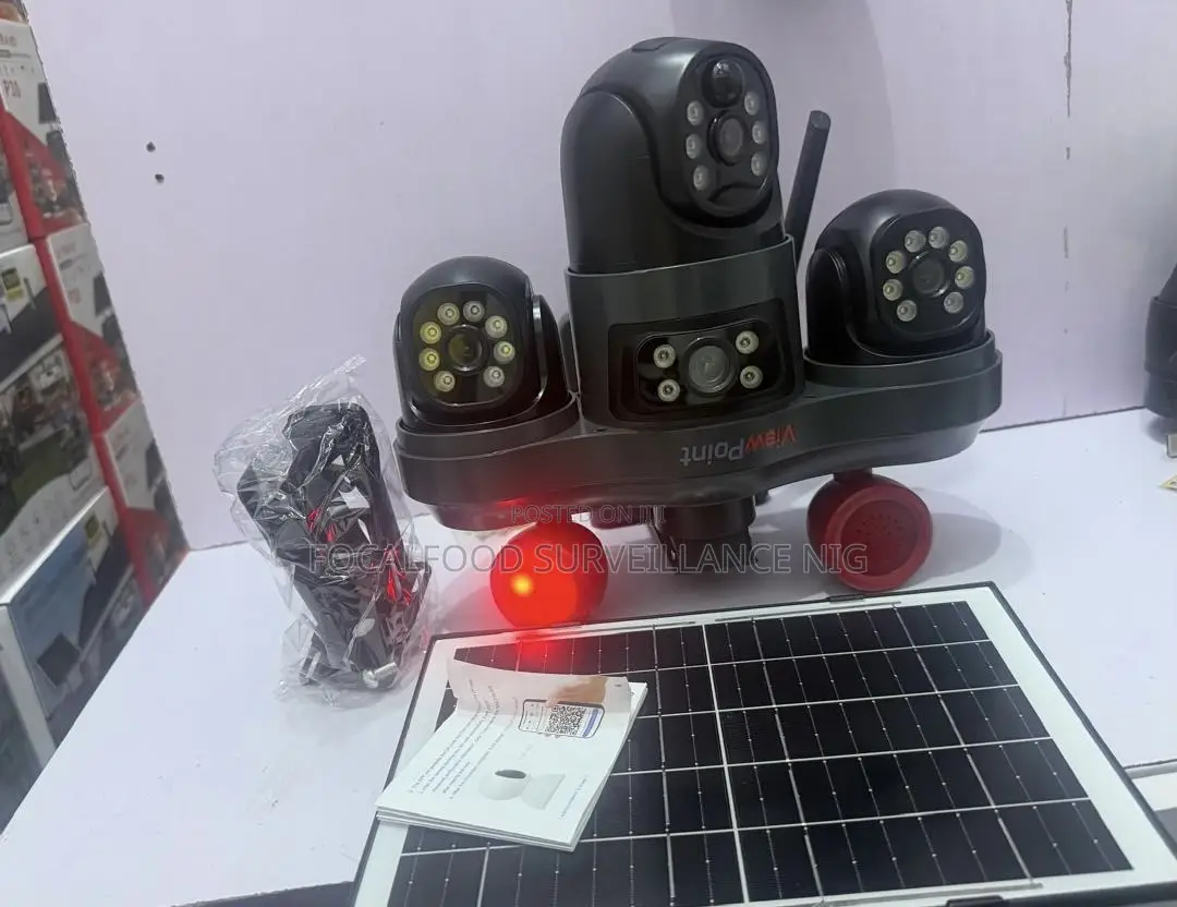 High Quality 3lense Rotate V380 Triple Lens PTZ Solar Camera