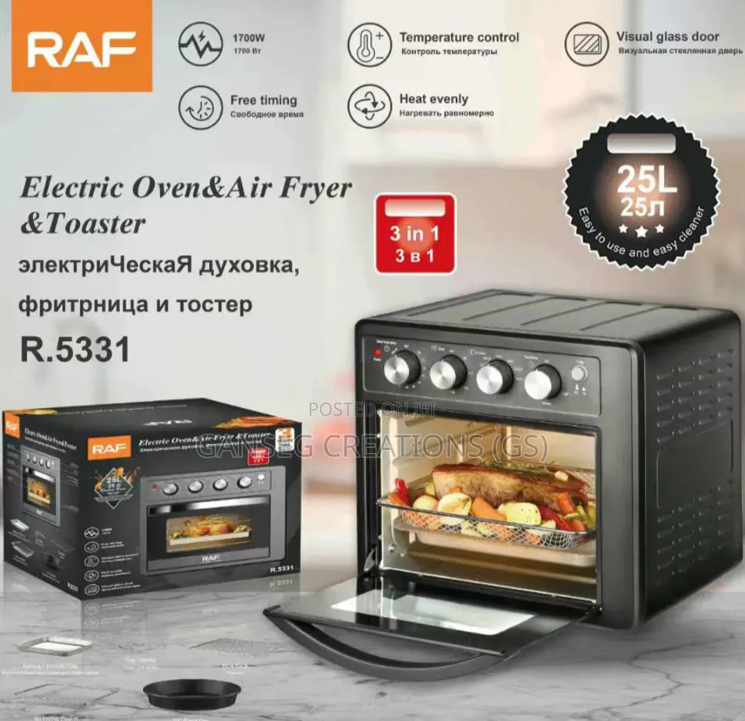 Raf 3-in-1 Electric Oven, Air Fryer Toaster – 25l Capacity Brand New
