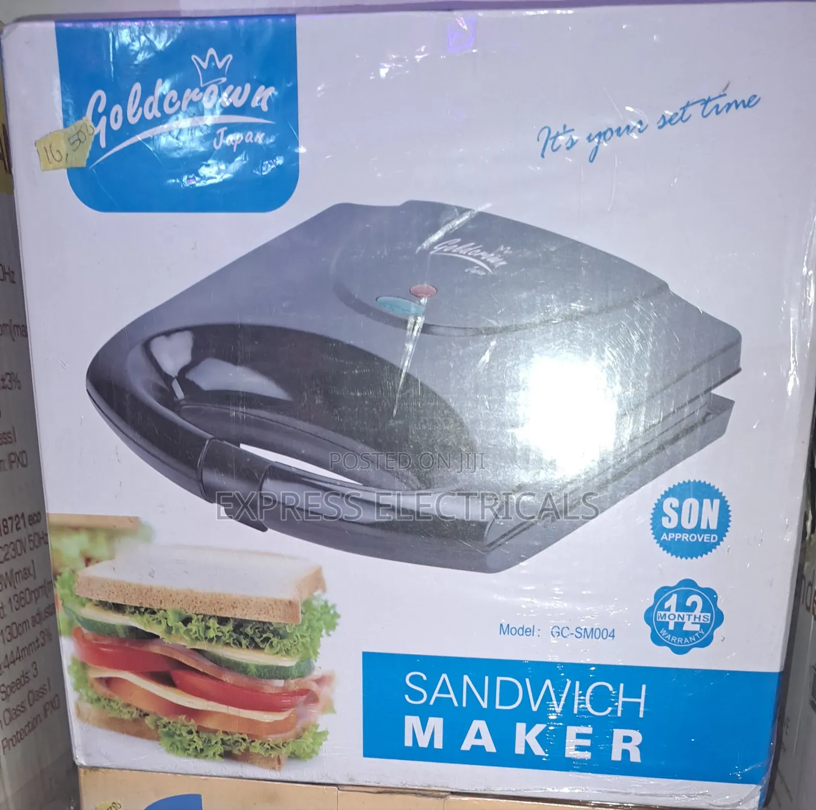 Brand New Goldcrown 2-Slice Sandwich Maker Gc-Sm004 - Son Approved