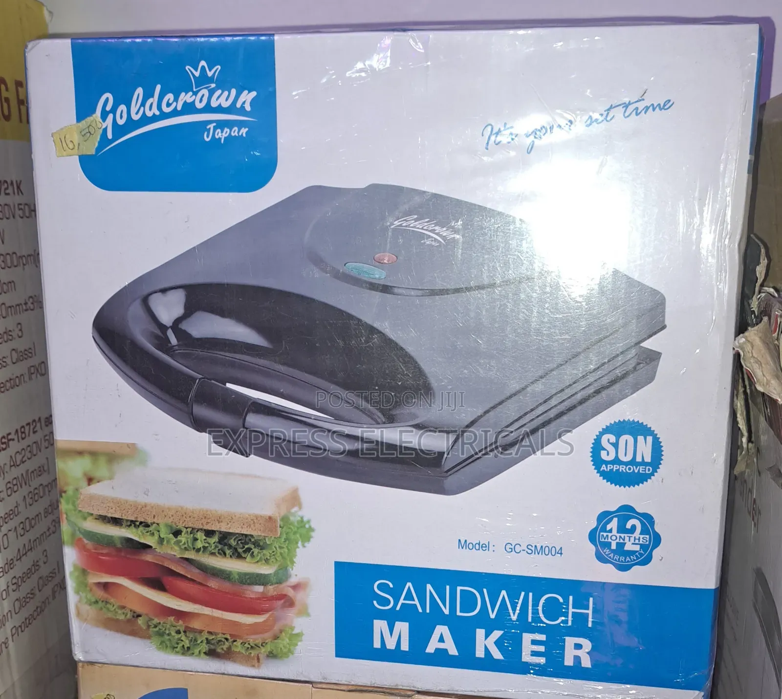 Brand New Goldcrown 2-Slice Sandwich Maker Gc-Sm004 - Son Approved