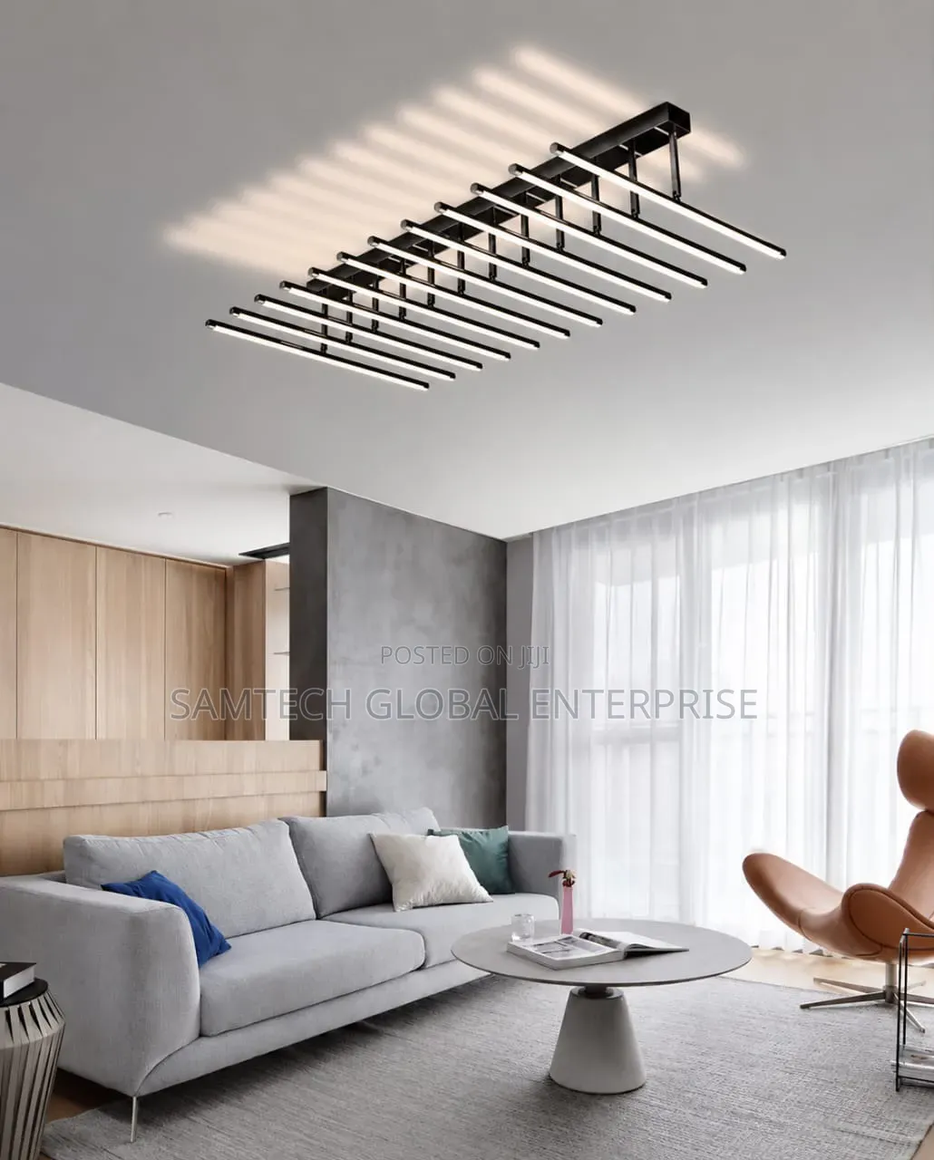 Modern Linear Led Ceiling Chandelier – Luxury Minimalist Design