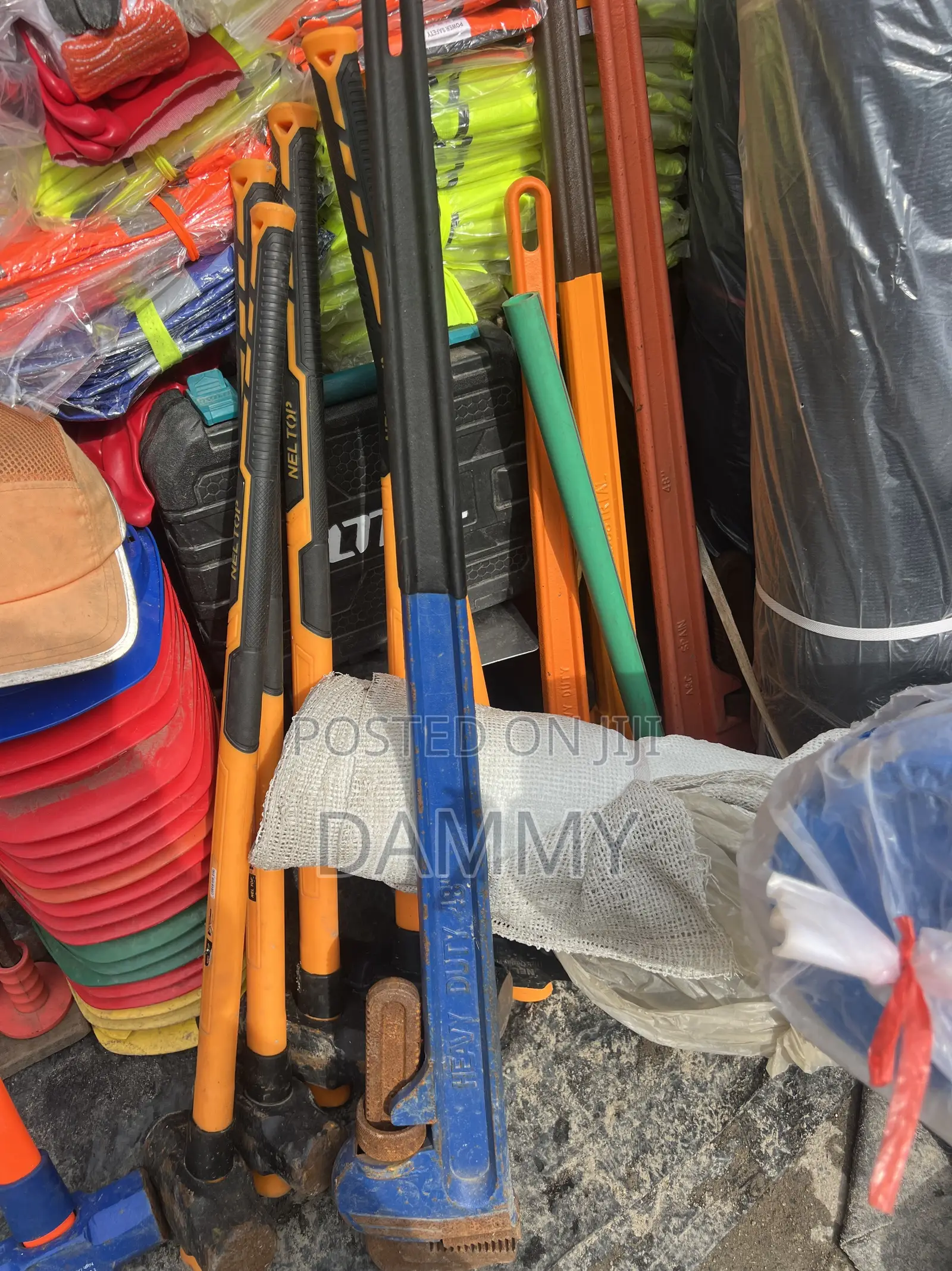 48-Inch Heavy Duty Pipe Wrench With a Distinct Blue Body.