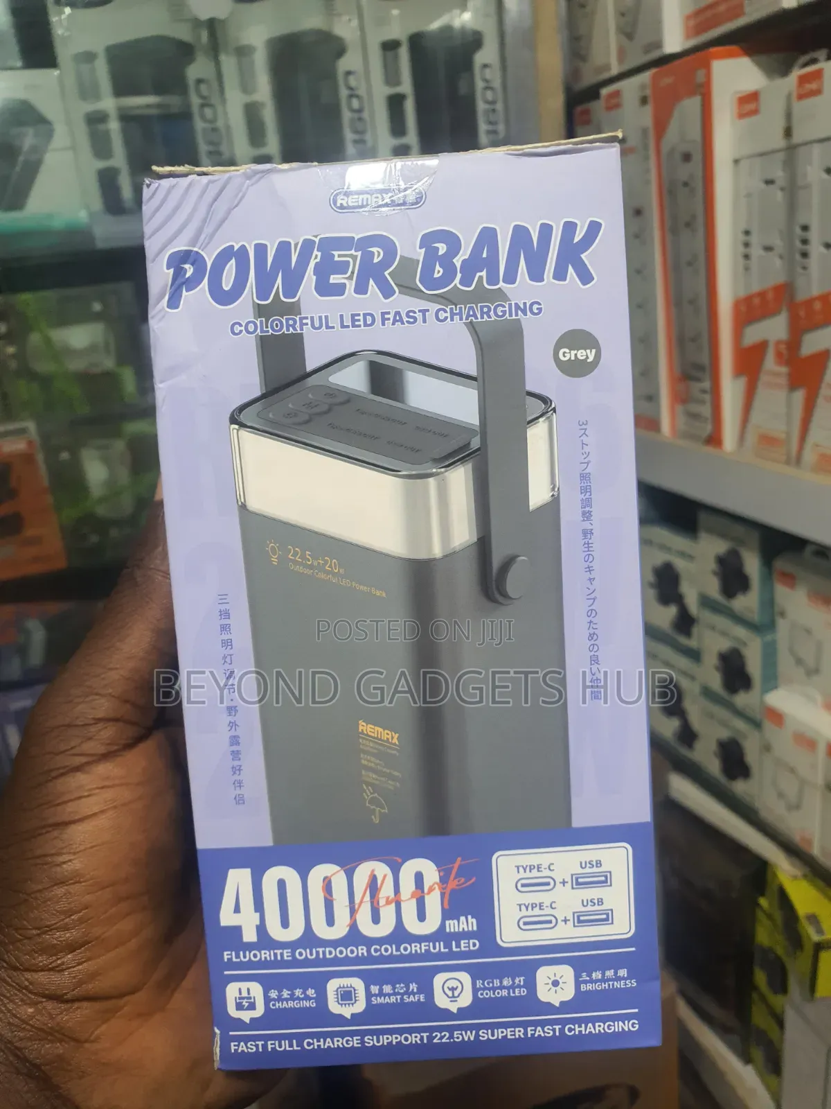 Remax 40000mah Outdoor Power Bank With Colorful Led Light