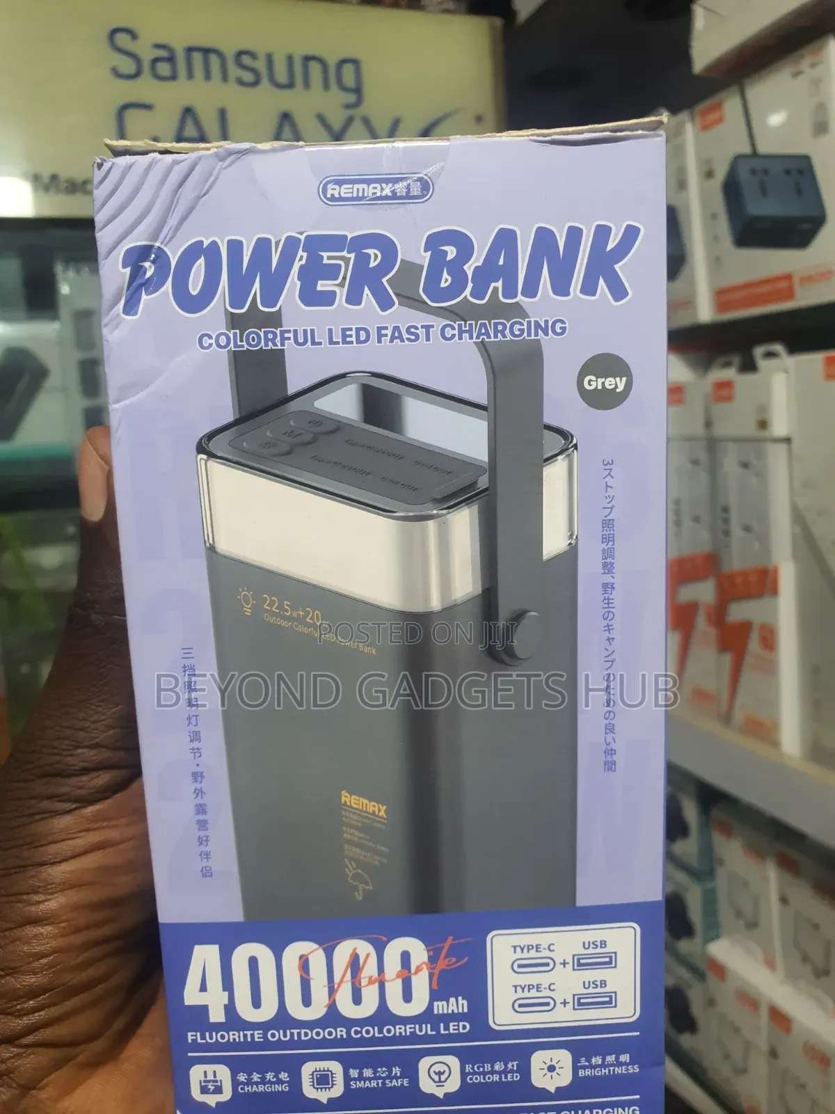Remax 40000mah Outdoor Power Bank With Colorful Led Light