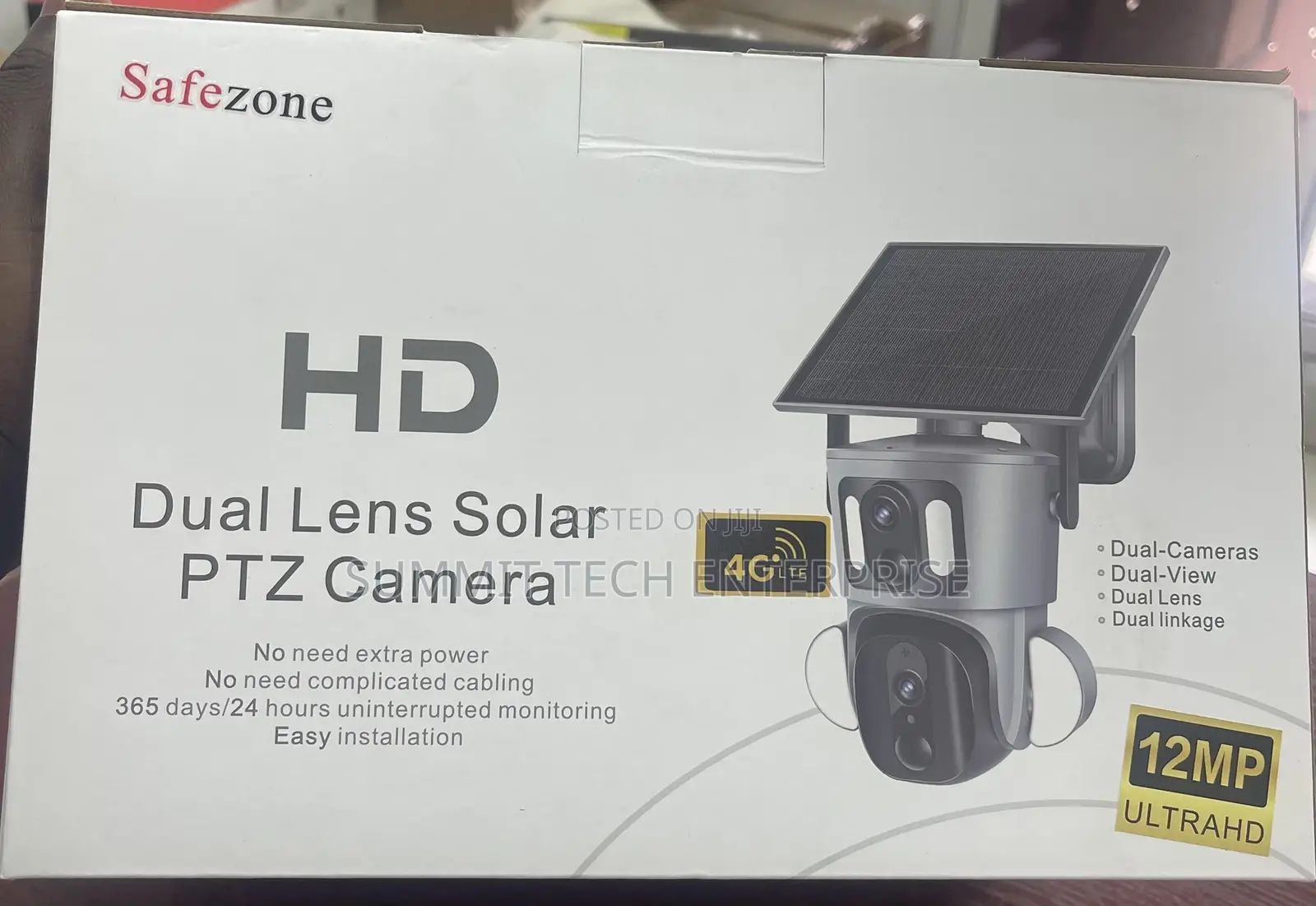 Dual Lens 4g Solar PTZ Camera Ubox 12mp