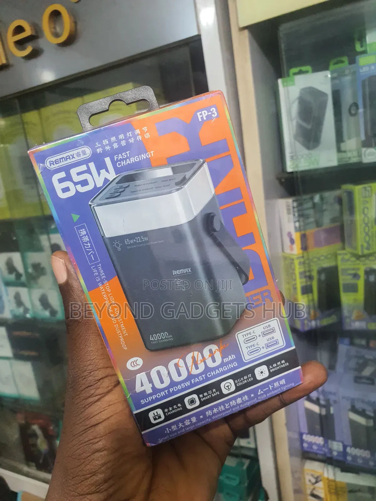 Remax Fp-3 40000mah 65w Fast Charging Power Bank With Outdoor Ledlight