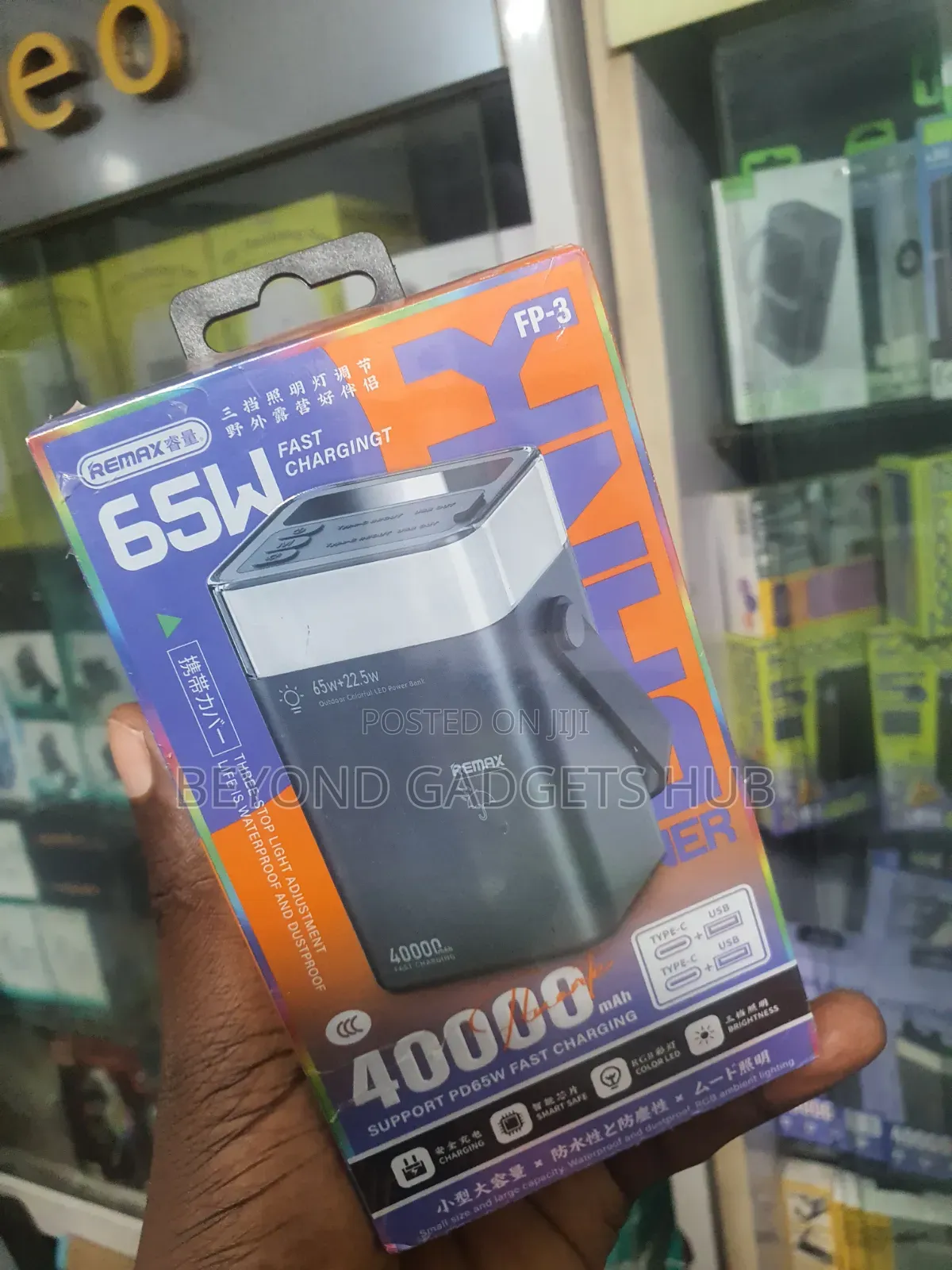 Remax Fp-3 40000mah 65w Fast Charging Power Bank With Outdoor Ledlight