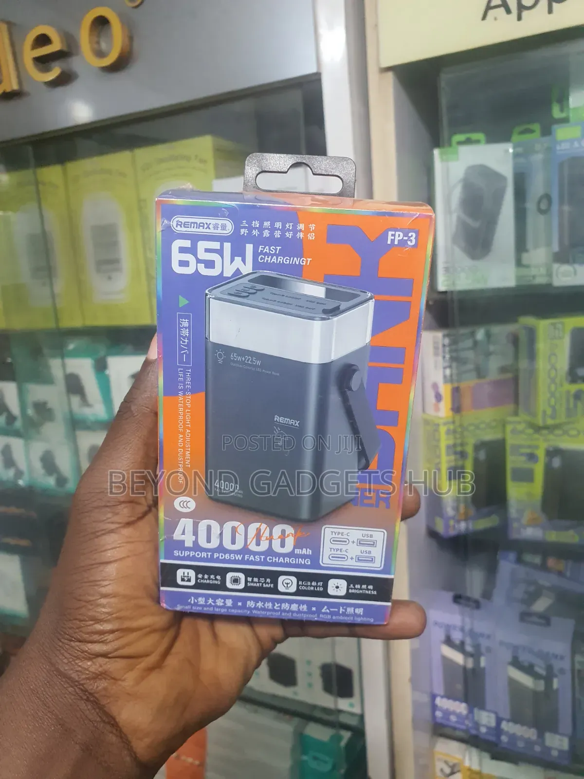 Remax Fp-3 40000mah 65w Fast Charging Power Bank With Outdoor Ledlight