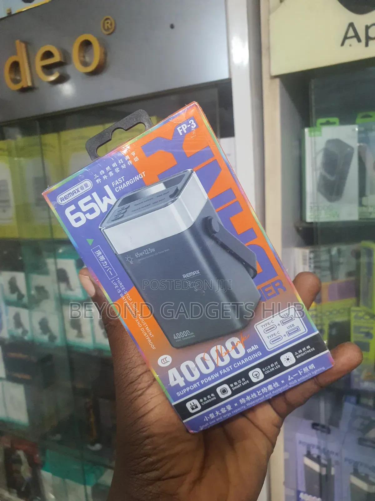 Remax Fp-3 40000mah 65w Fast Charging Power Bank With Outdoor Ledlight