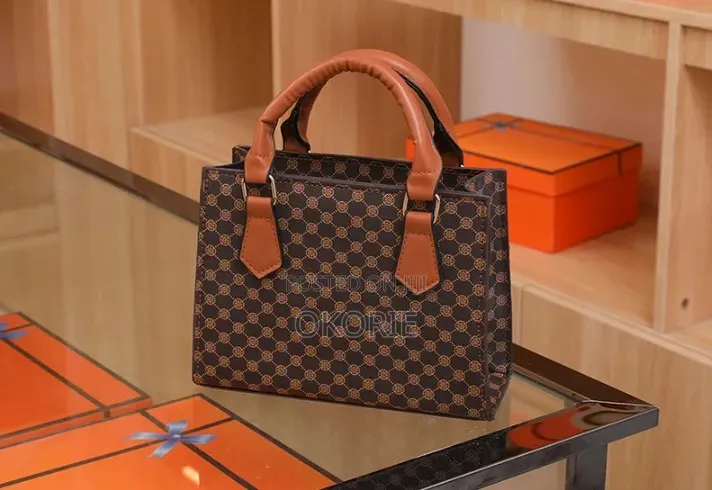 Women's Fashion Brown Monogram Top Handle Handbag