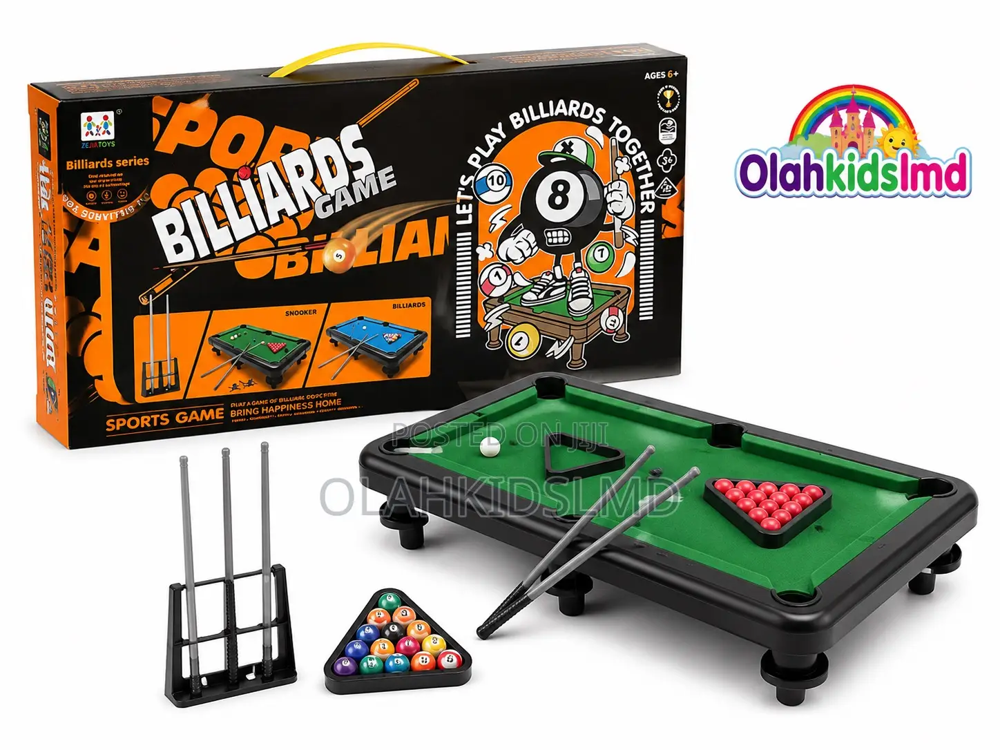 Mini Billiards Snooker Table Set – 2-in-1 Sports Game, Ages 6+
