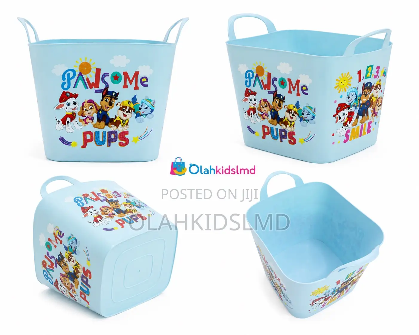 Pawsome Pups Storage Basket – Paw Patrol Kids Toy Bin W/ Handles