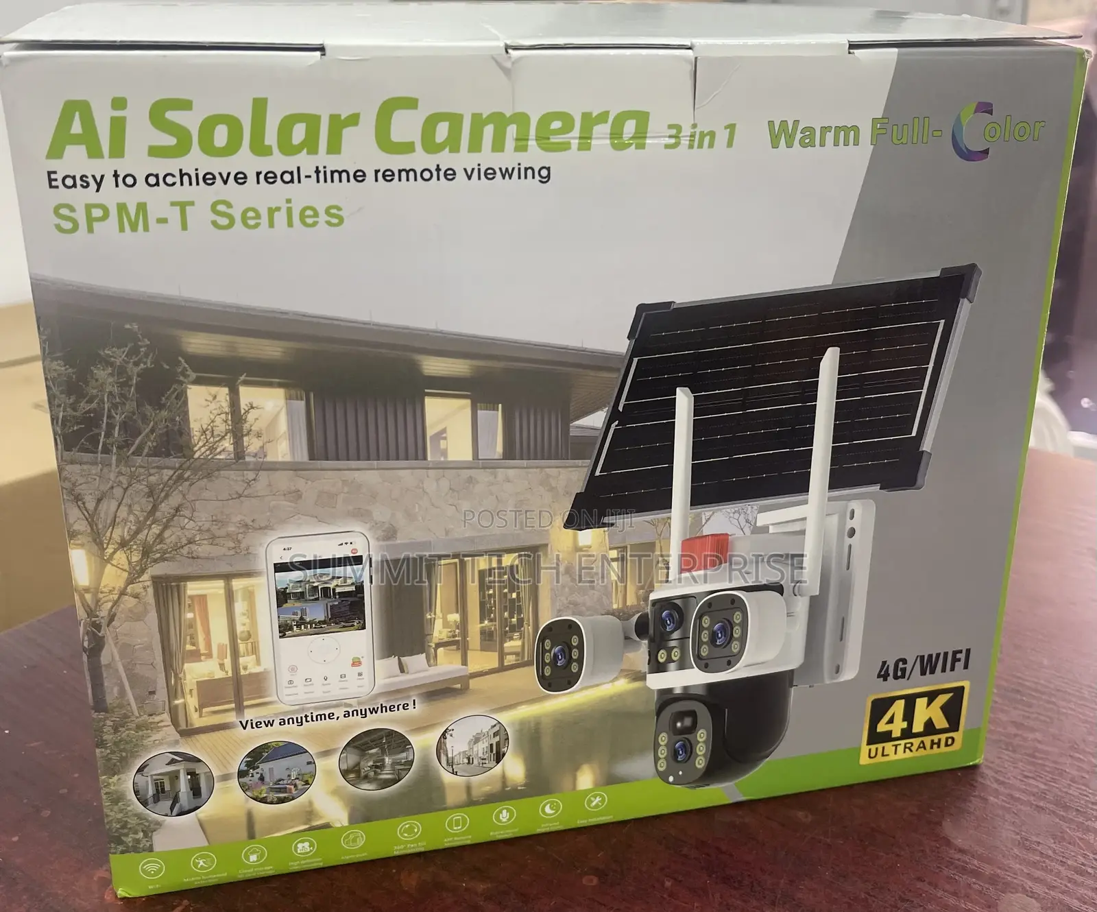 V380 Pro 3 Lens Solar PTZ Outdoor Camera (4g/Wifi )