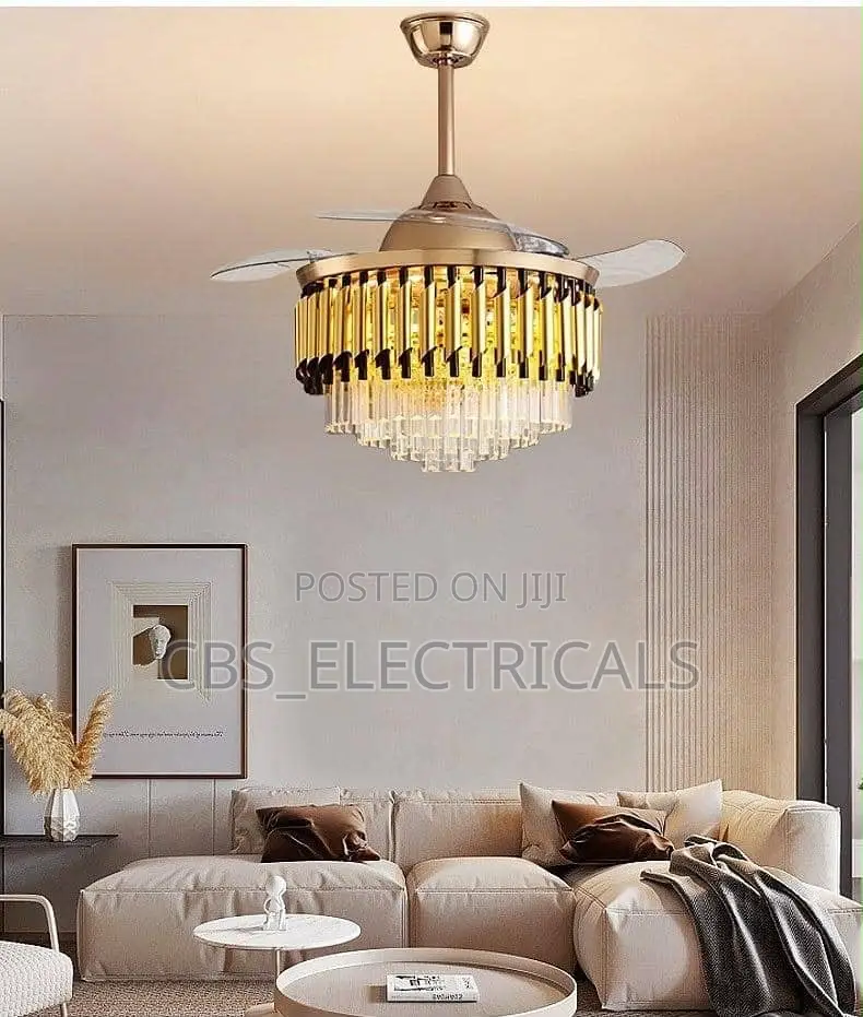 Crystal Ceiling Fan Chandelier