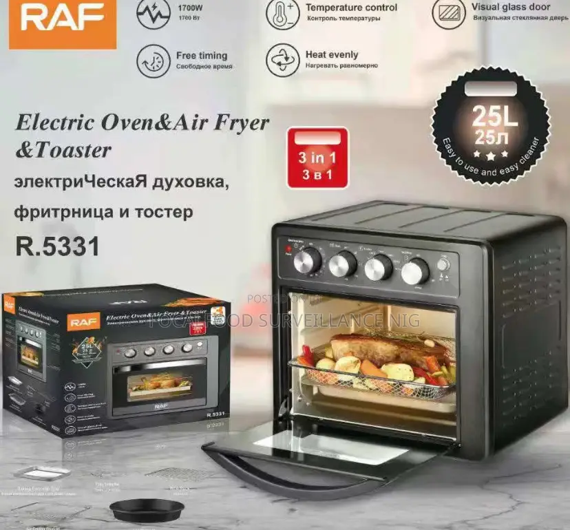 25l Raf 3 in 1 Air Fryer, Electric Oven and Toaster