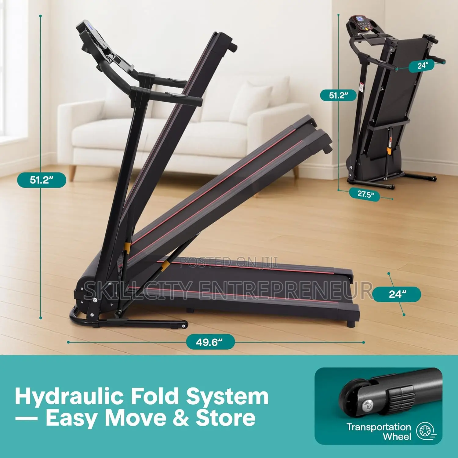 Foldable Electric Motorized Treadmill for Home Use