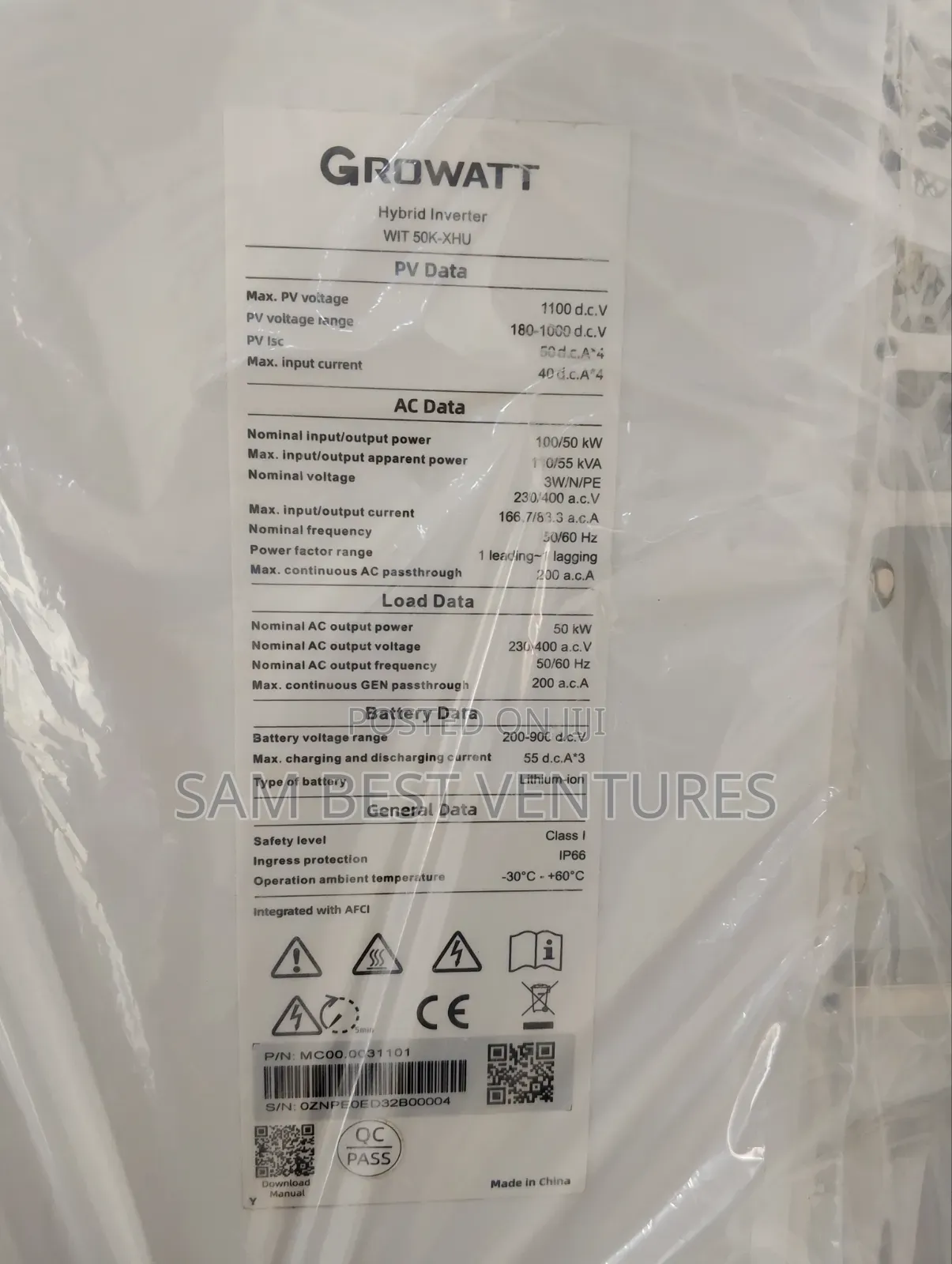 50kva 48v Growatt High Voltage Hybrid Solar Inverter