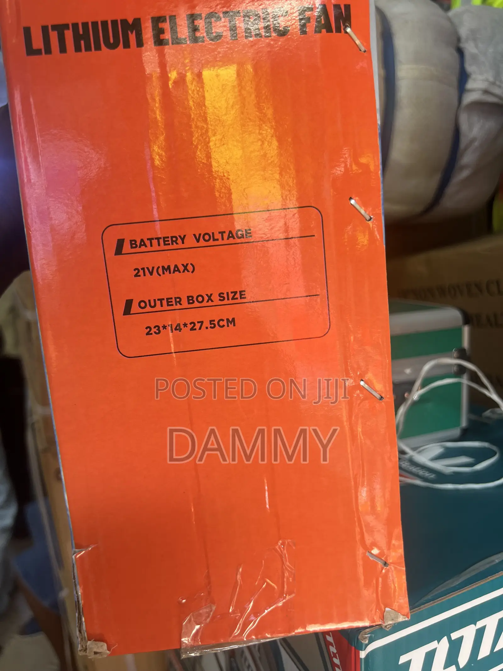 Portable Lithium Electric Fan With a Rechargeable Battery.