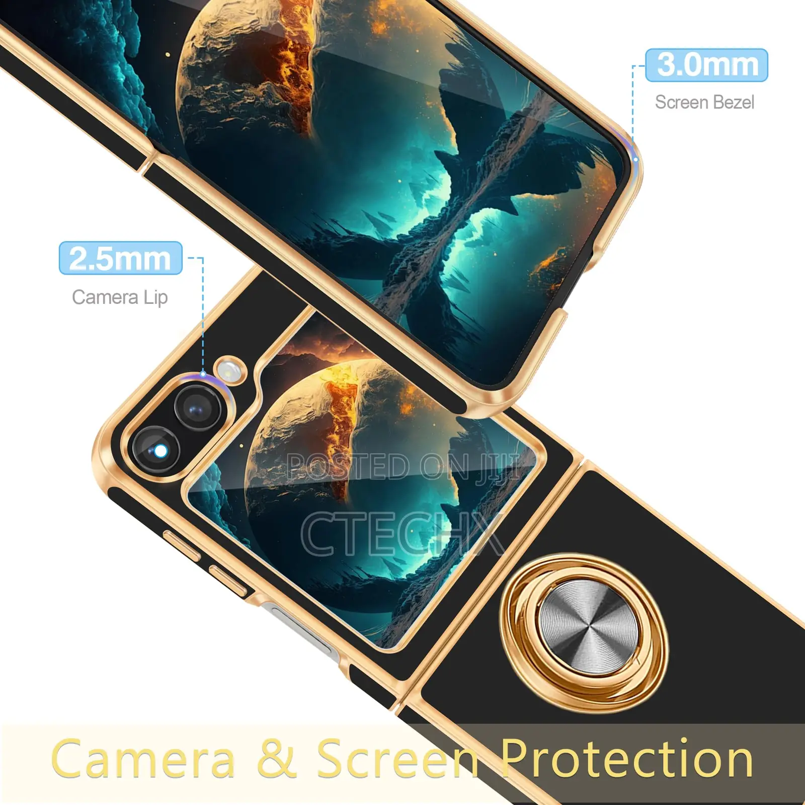 Samsung Galaxy Z Flip 6 Case 360° Rotatable Ring Holder Kickstand