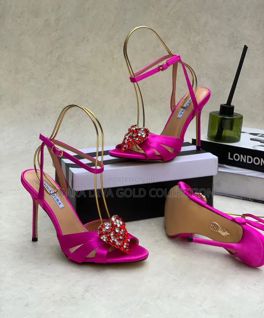 Authentic Aquazzura Love Link Satin Sandals – (Brand New)