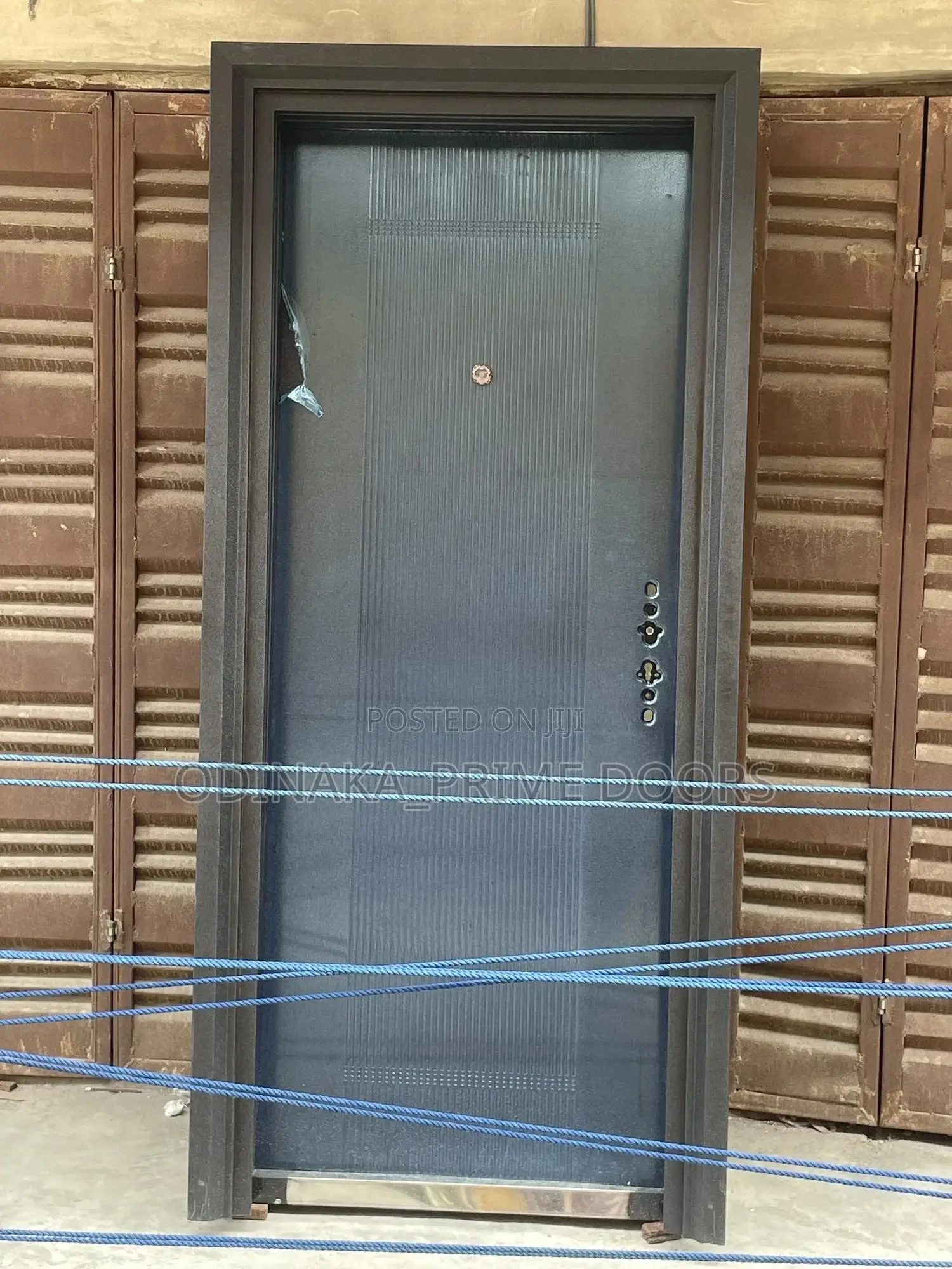 7ft by 3ft Jinhua Metal Door (9 Inches Frame)Plain Black)