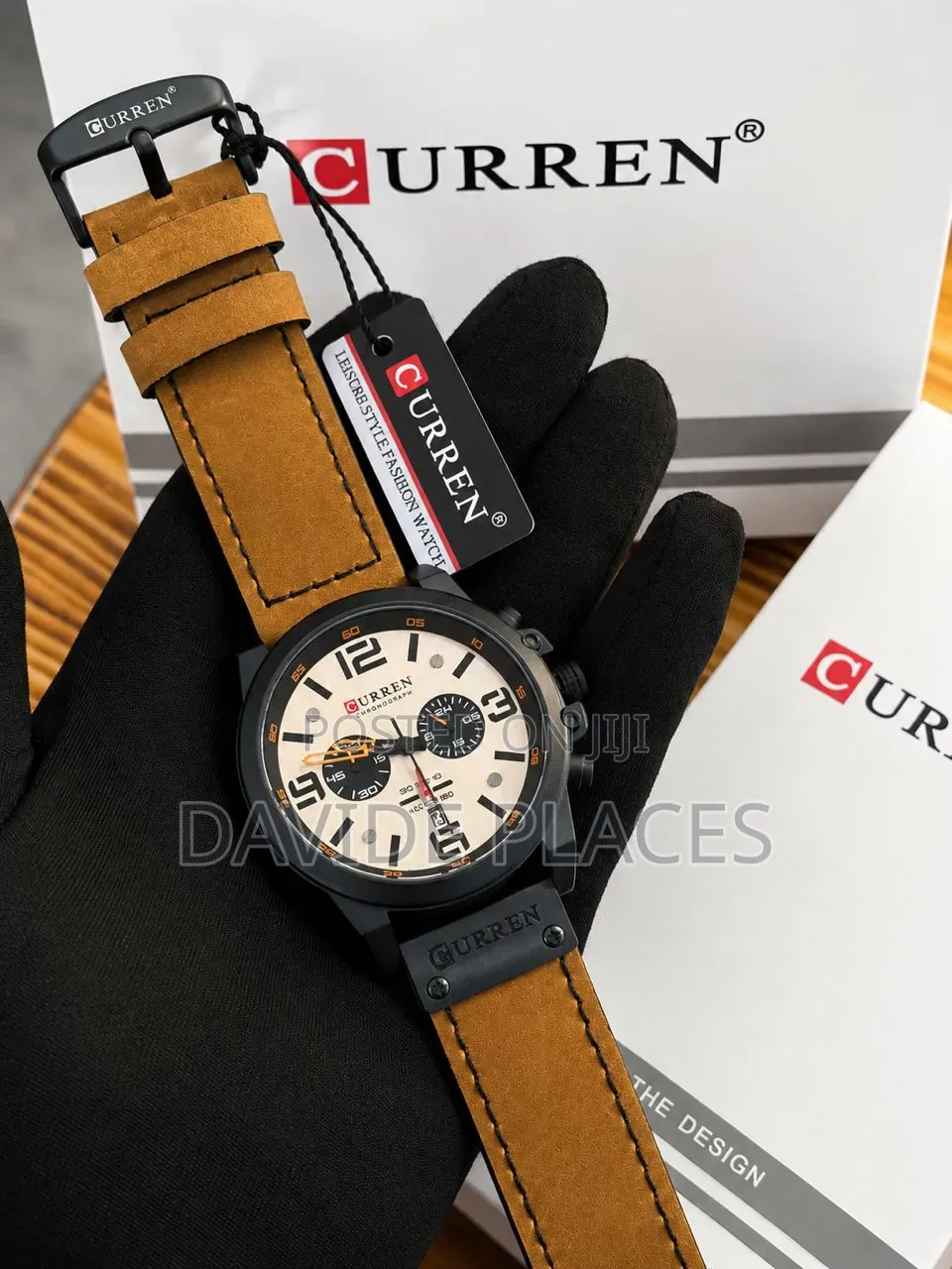 *Curren* Leather Strap Working Chronograph Water  Resistance