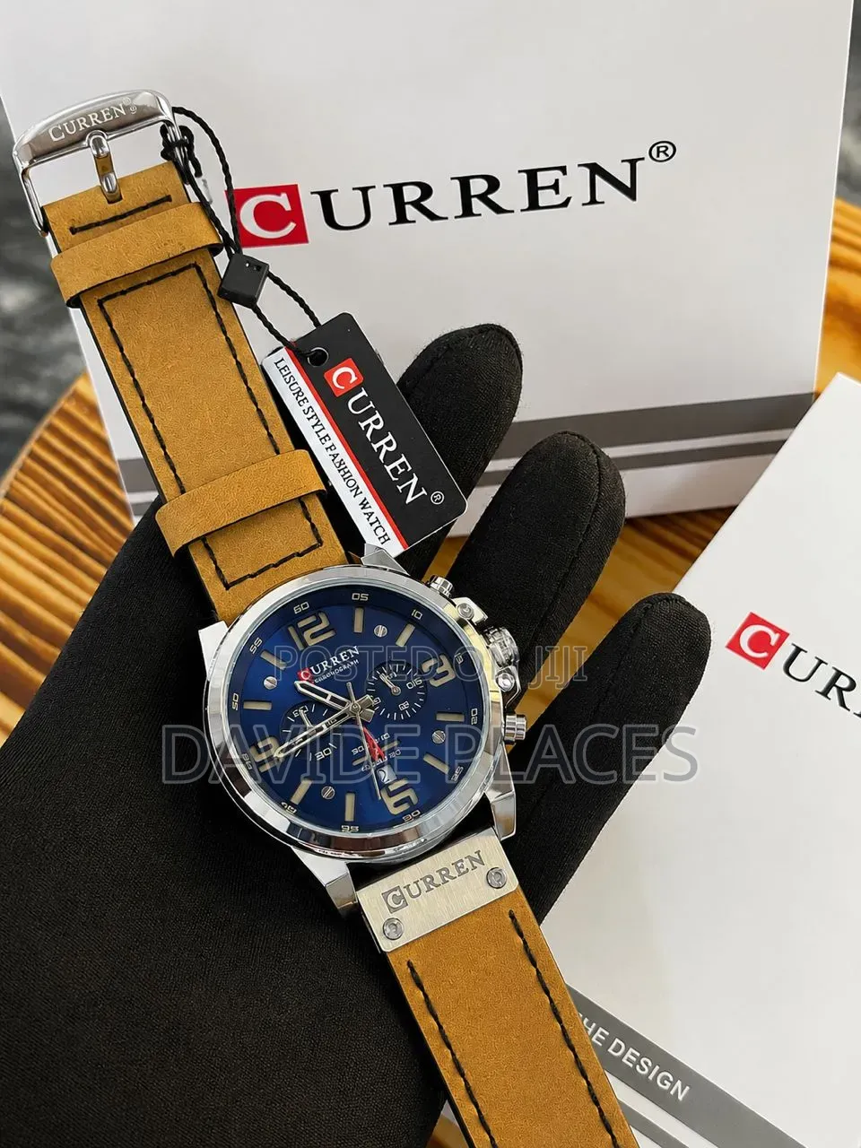 *Curren* Leather Strap Working Chronograph Water  Resistance